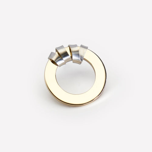 Rondelle Ribbon Ring - 14k Vermeil & Sterling Silver Ribbon