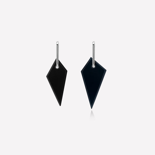 Black Glass Shard Hoop Earring