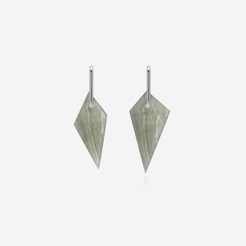 Green Aragonite Shard Hoop Earring