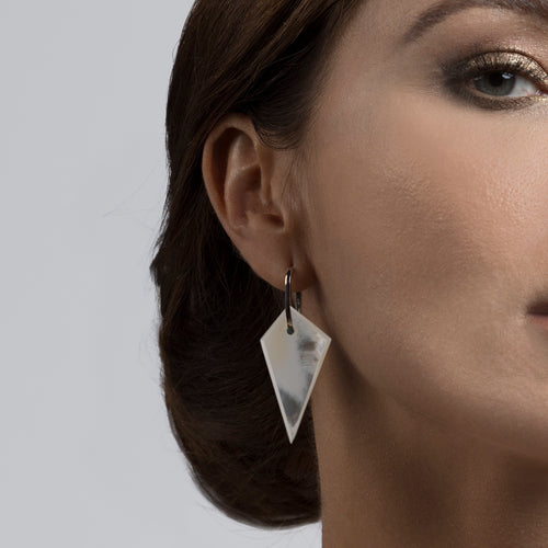 Mother of Pearl Shard Hoop Earring