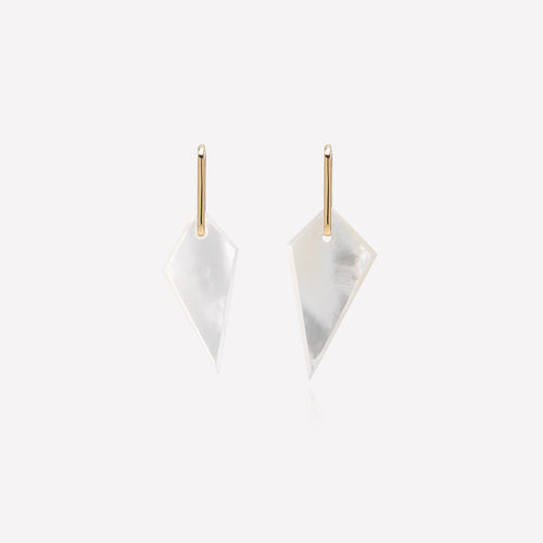 Mother of Pearl Shard Hoop Earring