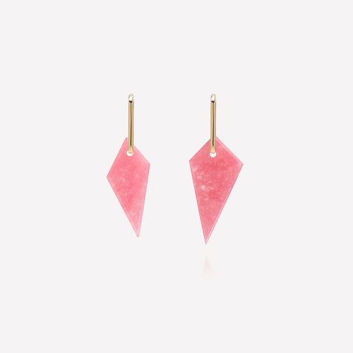 Shard Hoop - Pink Jade