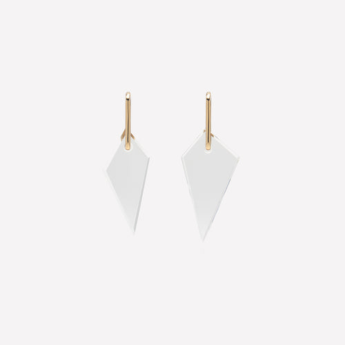 Transparent Quartz Shard Hoop Earring