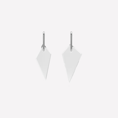 Transparent Quartz Shard Hoop Earring