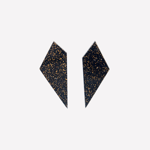 Bronze Glitter Shard Earring - Large