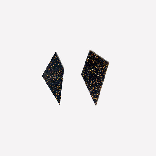 Bronze Glitter Shard Earring - Medium
