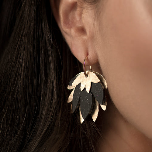 Black & Gold Tropicalia Earring - Large