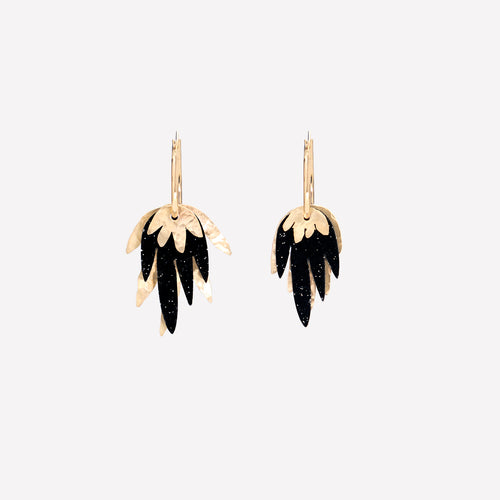Black & Gold Tropicalia Earring - Small